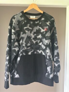 And1 Black & Gray Camouflage Crewneck Sweater with Red Logo